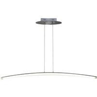 Hemisferic Ceiling Pendant 28W LED 110cm Bar 3000K, 1800lm, Satin Aluminium, Frosted Acrylic