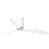 Mini Medium Ceiling Fan Matt White, Clear - Optional LED Light Sold Separately