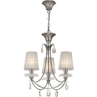 Sophie Ceiling Pendant 63cm Round, 3 x E14 (Max 20W), Silver Painting, White Shades