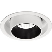 Fusion Retractable Recessed Swivel Spotlight, 7W, 3000K, 610lm, Matt White & Black, Cut Out 84mm