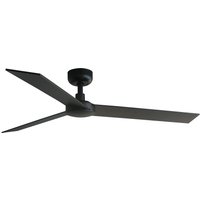 Rudder 132cm Ceiling Fan Matt Black, Walnut Blade, 3 Blade Reversible