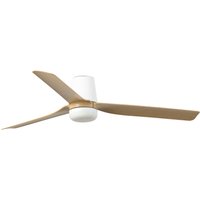 Punt Tub 130cm LED Ceiling Fan White, Light Wood Blades