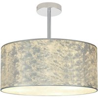 Baymont Polished Chrome 3 Light E27 Semi Flush Fixture With 40cm x 18cm Silver Leaf Shade