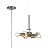Baymont 28cm Satin Nickel 5 Light E27 Universal Single Pendant, Suitable For A Vast Selection Of Shades