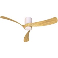 Nemo M 1.2m 24W LED Dimmable Ceiling Light With 32W DC Fan, 2700-5000K Remote Control, 3200lm, White/Wood