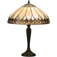 Brooklyn 1 Light Medium Table Lamp Dark Bronze, Tiffany Glass, E27