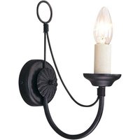 Carisbrooke 1 Light Indoor Candle Wall Light Black, E14