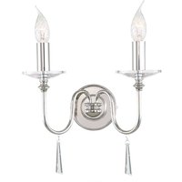 Finsbury Park 2 Light Indoor Candle Wall Light Polished Nickel, E14