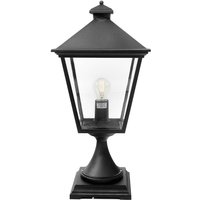 Turin Grande 1 Light Outdoor Pedestal Lantern Black IP54, E27
