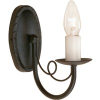 Minster 1 Light Indoor Candle Wall Light Black, E14