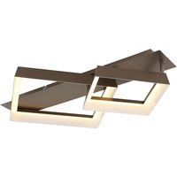 Syrakus Twin Square Semi Flush Ceiling Light Matt Coffee LED 3000K