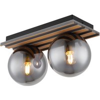 Parsons Globe Ceiling Light Matt Black 2x E27