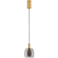 Imatia Dome Pendant Ceiling Light Smokey, Brass Gold LED 7W 192lm 3000K