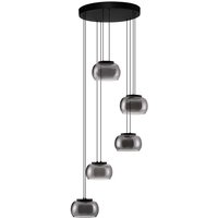 Bios Cluster Pendant Ceiling Light Smokey Grey, Matt Black Triac Dimmable LED 41W 2140lm 3000K