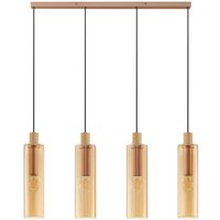 Zoella Bar Pendant Ceiling Light Gold, Amber E27 4x12W