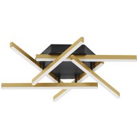 Hyde Integrated LED Semi Flush Ceiling Light Brushed Gold, Black Triac Dimmable LED 38W 1993lm 3000K