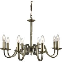Richmond 8 Light Chandelier Antique Brass Finish, E14