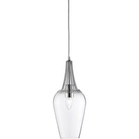 Whisk 1 Light Ceiling Pendant Chrome with Clear Glass Shade, E27