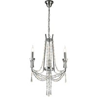 Armand Ceiling Chandelier Pendant 3 Light E14 Polished Chrome, Crystal
