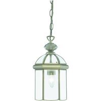 1 Light Ceiling Lantern Pendant Antique Brass, E27