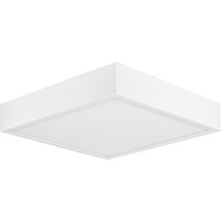 Saona LED 22.5cm Square, Surface Mounted Downlight, 24W, 3000K, 2040lm, Matt White, Frosted Acrylic