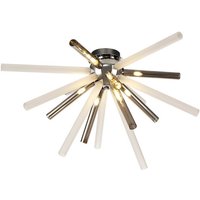 Dansville Semi-Flush 8 Light G9, Smoked & Frosted, Polished Chrome
