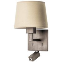 Bali LED 2 Light Indoor Wall Light Bronze with Reading Lamp, E27 (Shade Not Included) - Special Offer