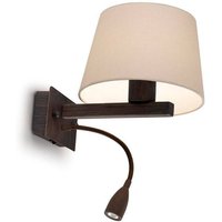 Torino LED 2 Light Indoor Wall Light Brown with Reading Lamp, E27 - Special Offer