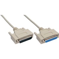 InLine® Serielle Verlängerung, 25pol Stecker / Buchse, vergossen, 1:1, 30m