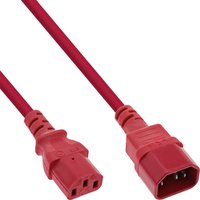 55er B-Pack InLine® Kaltgeräteverlängerung, C13/C14, rot, 1m
