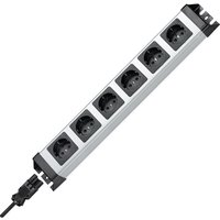 Kopp POWERversal 6-fach, Schalter, GST Ein-/Ausgang, silber-schwarz
