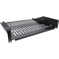 InLine® 19 Fachboden, 400mm, 20kg, 2HE, RAL 9005 schwarz