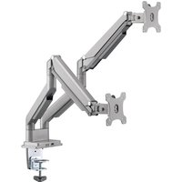 InLine® Tischhalterung mit Lifter & USB/Audio, 2 Monitore bis 81cm (32),silber