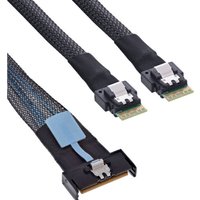 InLine® MCIO Kabel, MCIO x8 Stecker zu 2x 4i SFF-8654 Stecker, 0,75m