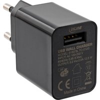 InLine® USB Ladegerät Single, Netzteil, 100-240V zu 5V/2,5A, schwarz