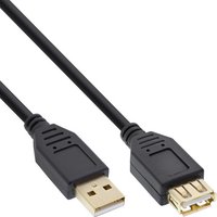 InLine® USB 2.0 Verlängerung, ST / BU, Typ A, schwarz, Kontakte gold, 5m