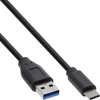 100er B-Pack InLine® USB 3.2 Kabel, USB-C Stecker an USB-A Stecker, schwarz, 1m