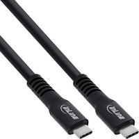 InLine® USB4 Kabel, USB-C Stecker/Stecker, 4K60Hz, 60W, TPE/Alu schwarz, 7,5m