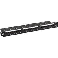 Patchpanel Cat.6,UTP 19"/1HE 24xRJ45, schwarz