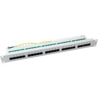 Patch Panel 25 x RJ45 8/4 1HE ISDN, RAL7035, Cat. 3