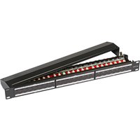Patchpanel STP 24xRJ45 Cat.6A/Class EA, 19? 1HE, RAL9005 schwarz