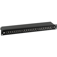 Patchpanel STP 24xRJ45 Cat.6A, 19? 1HE, RAL9005 schwarz