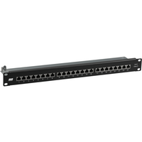Patchpanel STP 24xRJ45 Cat.6, 19? 1HE, RAL9005 schwarz