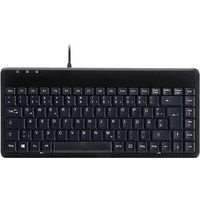 Perixx PERIBOARD-409 H, DE, Mini USB-Tastatur, 2 Hubs, schwarz