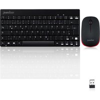 Perixx PERIDUO-712 DE W, Mini Tastatur und Maus Set, schnurlos, schwarz