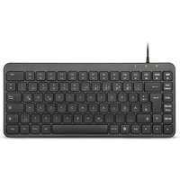 Perixx PERIBOARD-414 B DE, kabelgebundene Mini USB Tastatur, leise Tasten