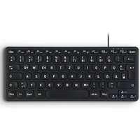 Perixx PERIBOARD-416 DE, kabelgebunden, USB Mini Tastatur mit 4 Hubs, schwarz