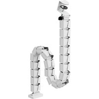 InLine® Kabelkanal flexibel, höhenverstellbare Tische mit Tischklemme, weiß