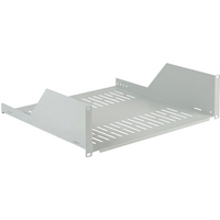 19" 3HE Fachboden, Tiefe 450 mm, Traglast 36 kg, RAL7035