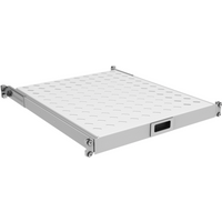 19" 1HE Fachboden ausziehbar, ET, 950..1050 mm, 30 kg, ST 1200, RAL7035